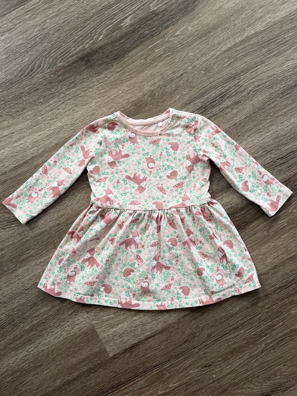 Girls Fall Woodland Fox Floral Cotton Dress  9-12 months European size 80